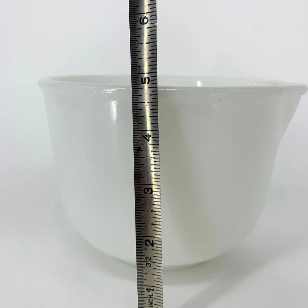 Vintage Glasbake 20 CJ for Sunbeam Milk Glass Mixing Bowl with Pour Spout